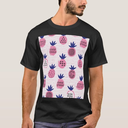 Ananas-Kinderdesign, Vintages Muster. T-Shirt (Vorderseite)