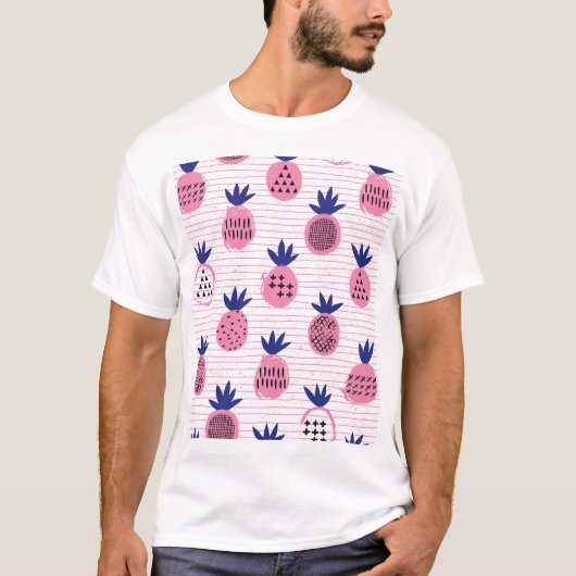 Ananas-Kinderdesign, Vintages Muster. T-Shirt (Vorderseite)