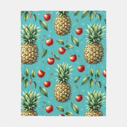 Ananas Kirsch Glückseligkeit Fleecedecke (Vorderseite)