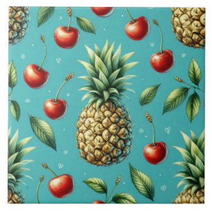 Ananas Kirsch Glückseligkeit Fliese