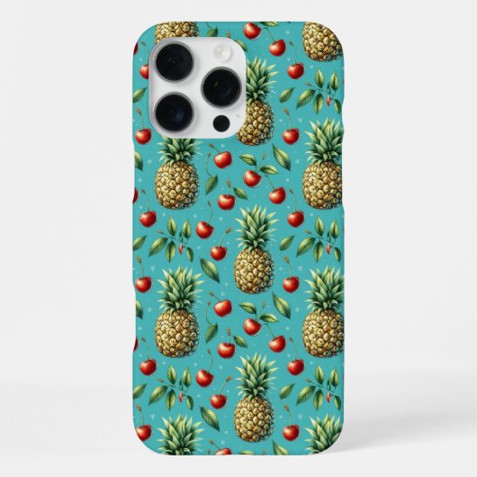 Ananas Kirsch Glückseligkeit iPhone Hülle (Rückseite)