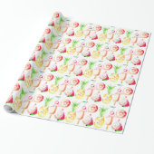 Ananas, Kirschen, Donuts, Eiscreme, Wassermelone Geschenkpapier (Ungerollt)