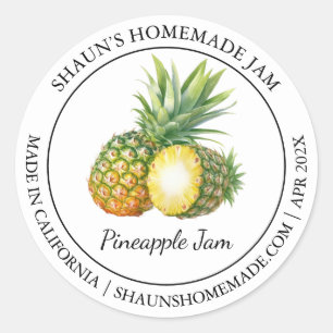 Ananas-Konfitüre Modernes Label Runder Aufkleber