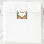 Ananas konserviert hausgemachte Konservenverpackun Quadratischer Aufkleber (Tasche)