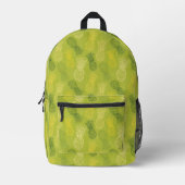 Ananas-Kontur-Muster auf Grün Bedruckter Rucksack (Vorderseite)