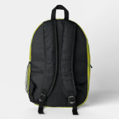 Ananas-Kontur-Muster auf Grün Bedruckter Rucksack (Rückseite)