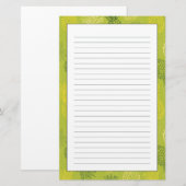 Ananas-Kontur-Muster auf Grün Briefpapier (Vorne/Hinten)