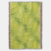 Ananas-Kontur-Muster auf Grün Decke (Vorderseite Vertikal)