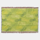 Ananas-Kontur-Muster auf Grün Decke (Vorderseite)
