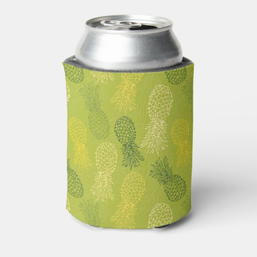 Ananas-Kontur-Muster auf Grün Dosenkühler (Kanne Rückseite)