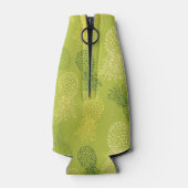 Ananas-Kontur-Muster auf Grün Flaschenkühler (Rückseite)