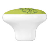 Ananas-Kontur-Muster auf Grün Keramikknauf (Seitenansicht)