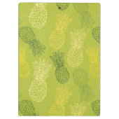 Ananas-Kontur-Muster auf Grün Klemmbrett (Rückseite)