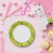 Ananas-Kontur-Muster auf Grün Pappteller (Party)