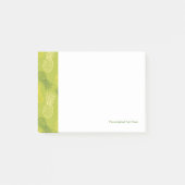 Ananas-Kontur-Muster auf Grün Post-it Klebezettel (Vorderseite)