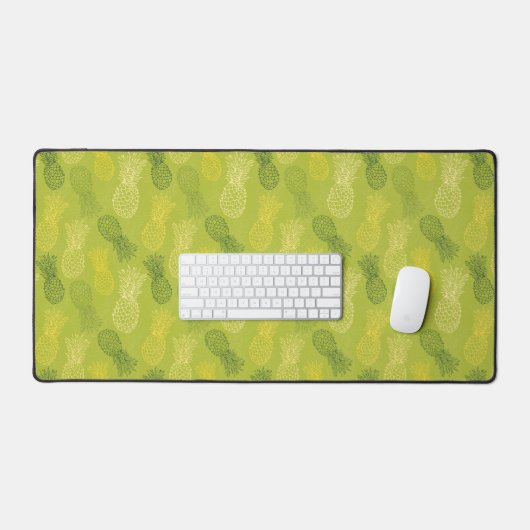Ananas-Kontur-Muster auf Grün Schreibtischunterlage (Tastatur & Maus)