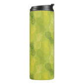 Ananas-Kontur-Muster auf Grün Thermosbecher (Nach links gedreht)