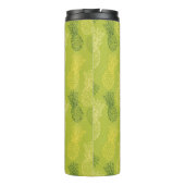 Ananas-Kontur-Muster auf Grün Thermosbecher (Rückseite)