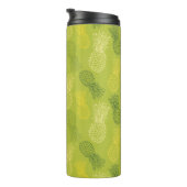 Ananas-Kontur-Muster auf Grün Thermosbecher (Nach rechts gedreht)