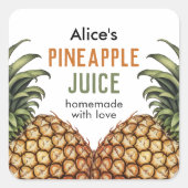 Ananas-Konzentrat Quadratischer Aufkleber (Vorderseite)