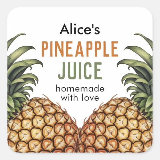Ananas-Konzentrat Quadratischer Aufkleber (Vorderseite)