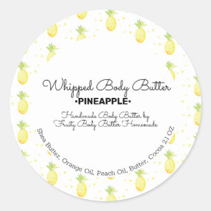 Ananas-Körperbutter-Bad-Branding-Verpackung Runder Aufkleber