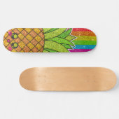 Ananas-Kronengoldene Rainbow-Glitzer Glitzern Skateboard (Horizontal)