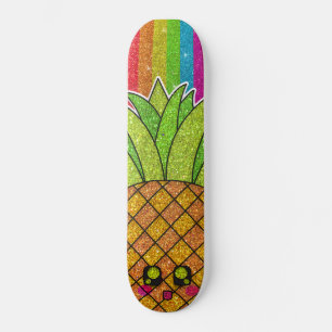 Ananas-Kronengoldene Rainbow-Glitzer Glitzern Skateboard