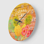 Ananas-Landzunge Große Wanduhr (Winkel)