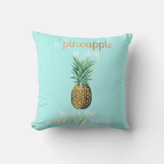 Ananas Lebensquote Kissen (Vorderseite)