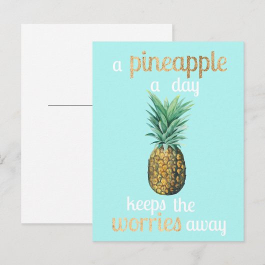 Ananas Lebensquote Postkarte (Vorne/Hinten)