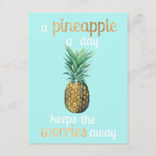 Ananas Lebensquote Postkarte