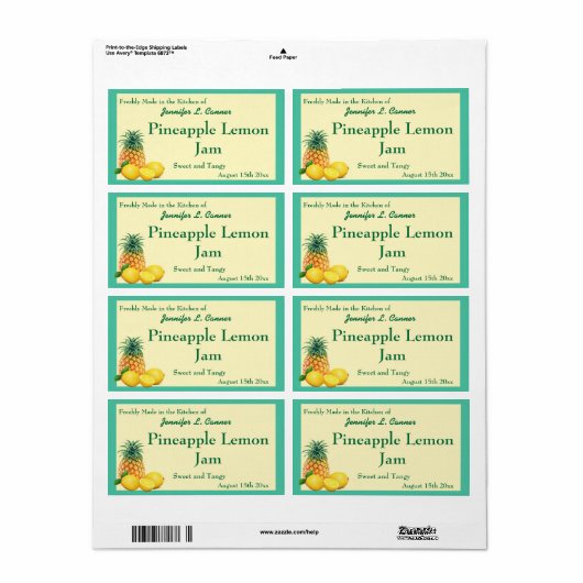 Ananas Lemon Jam Preserve Canning Jar (Vorne)