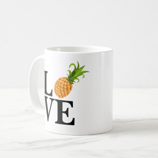 Ananas-Liebe-Tasse Kaffeetasse (Vorderseite Links)