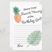 Ananas Lieblings-Erinnerung an das Geburtstagskind (Vorne/Hinten)