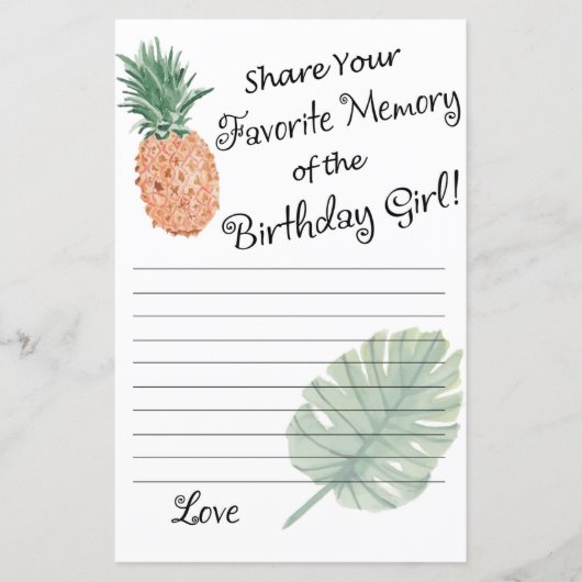 Ananas Lieblings-Erinnerung an das Geburtstagskind (Vorderseite)