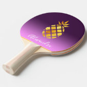 Ananas lila Goldnamenskript Tischtennis Schläger (Vorderseite)