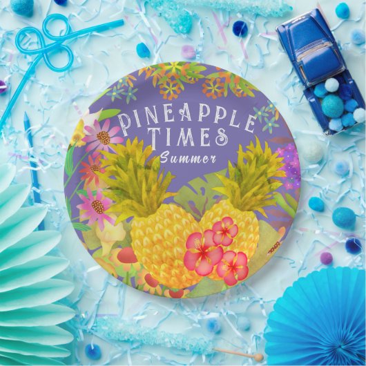 Ananas Lila Pappteller (Party)