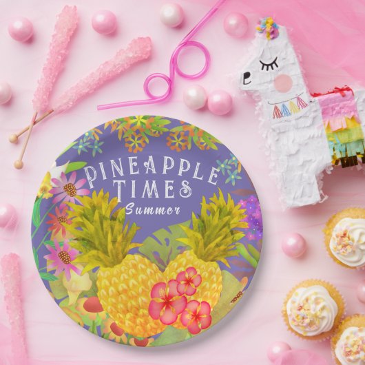 Ananas Lila Pappteller (Party)