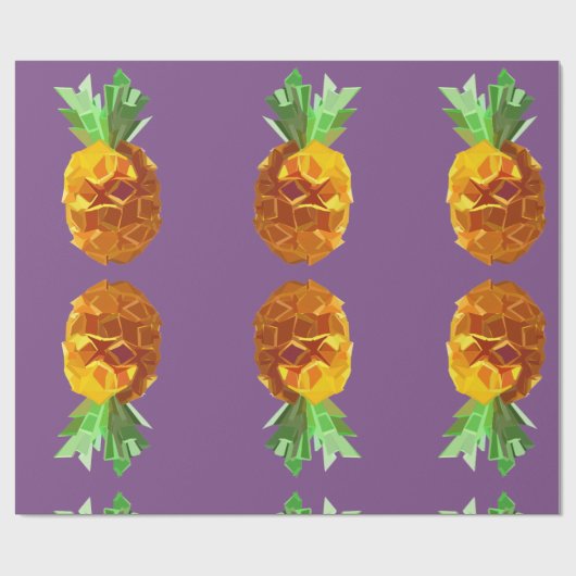 Ananas Lila Wrapping Pape Geschenkpapier (Flach)
