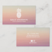 Ananas-Logo Elegant Pastel Ombre Visitenkarte (Vorne/Hinten)