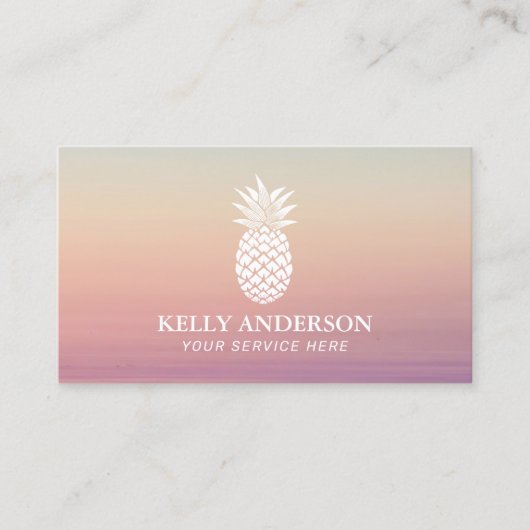 Ananas-Logo Elegant Pastel Ombre Visitenkarte (Vorderseite)