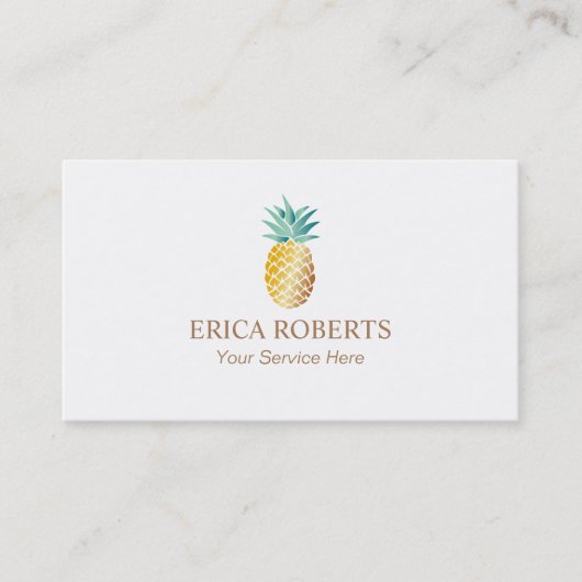 Ananas-Logo-elegantes schlichtes Visitenkarte (Vorderseite)