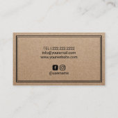 Ananas-Logo Minimalistisch Rustikale Kraft Visitenkarte (Rückseite)