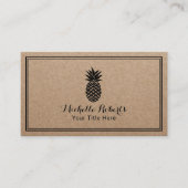 Ananas-Logo Minimalistisch Rustikale Kraft Visitenkarte (Vorderseite)