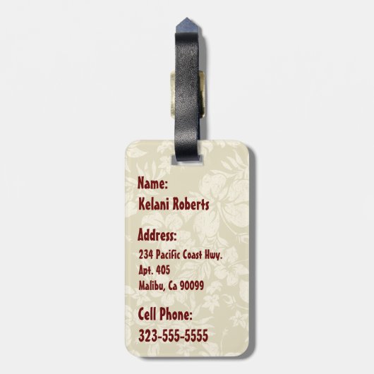 Ananas Luau Hawaiian Hula Girl Duo Hüllen Gepäckanhänger (Rückseite vertikal)