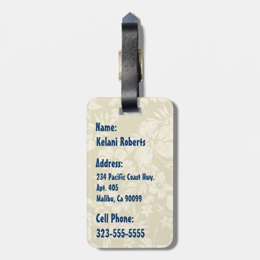 Ananas Luau Hawaiian Hula Girl Duo Hüllen Gepäckanhänger (Rückseite vertikal)