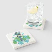 Ananas Luau Hawaiian Hula Girl Tiki Bar Untersetze Steinuntersetzer (Seitenansicht)