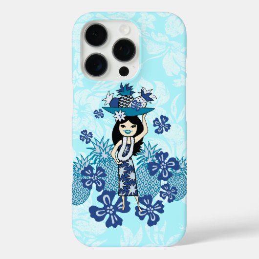Ananas Luau Hawaiian Hula Girl Turq Case-Mate iPhone Hülle (Rückseite)