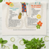 Ananas Luau Hawaiian Hula Girl Vintages Rezept Geschirrtuch (Gefaltet)